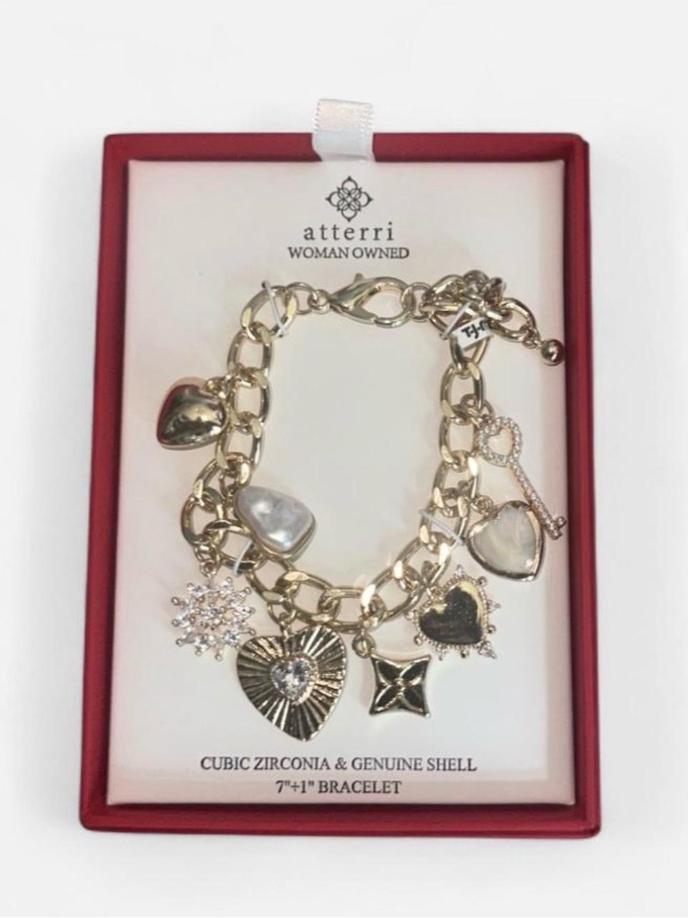 Atterri Gold Heart Charm Bracelet